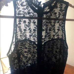 Lacy Black Tank Top